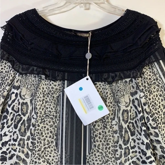 Roberto Cavalli Silk Cheta Kimono Blouse. EU 40. NWT. - Picture 3 of 10